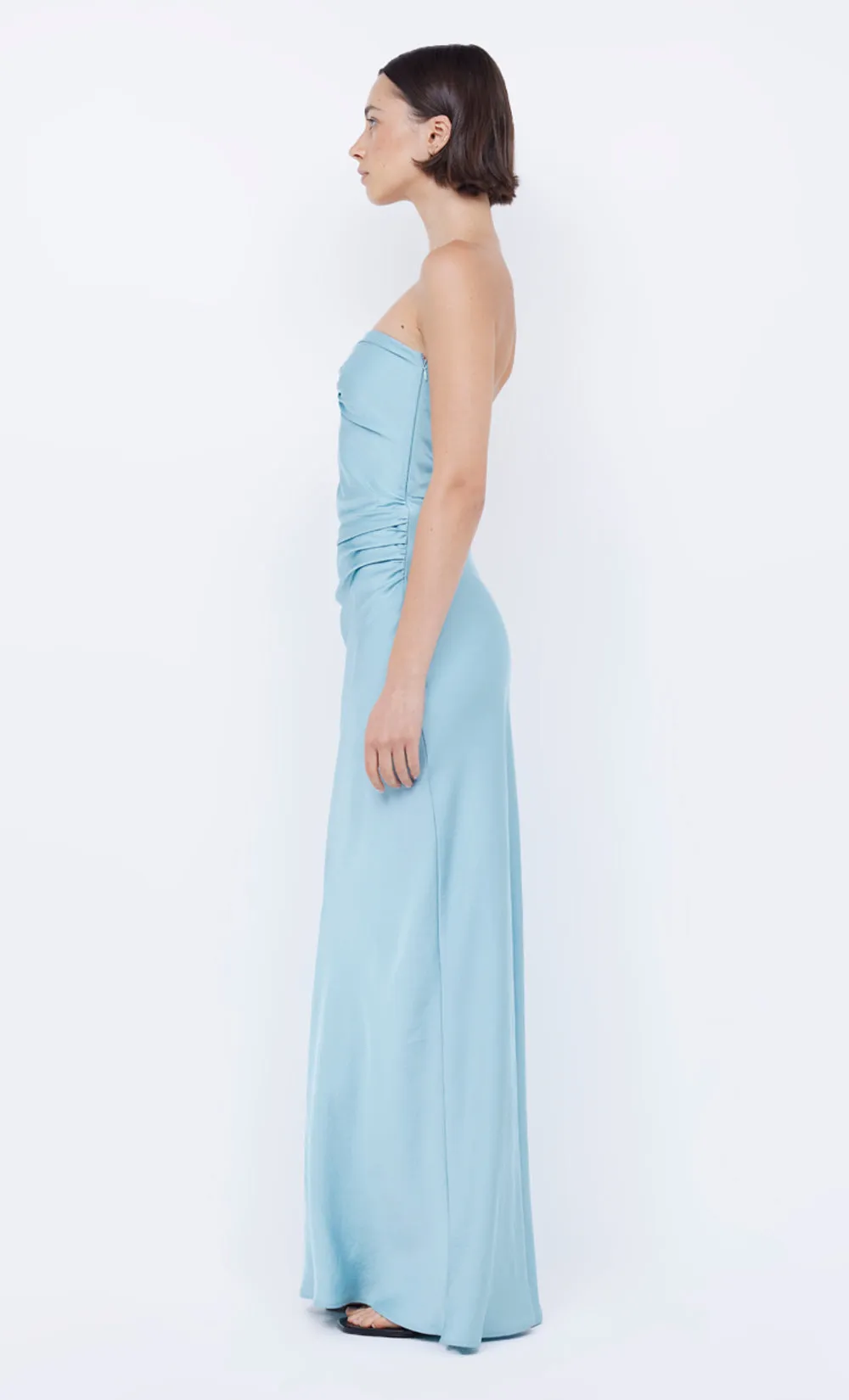 EMILIA STRAPLESS DRESS - DUCK EGG