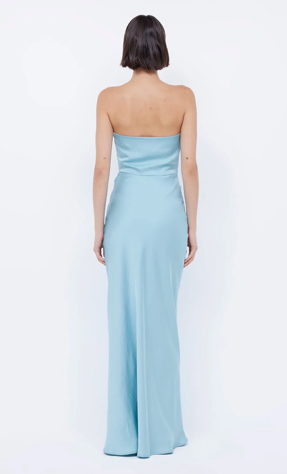 EMILIA STRAPLESS DRESS - DUCK EGG