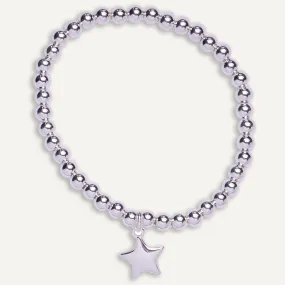 Emily Star Pendant Beaded Bracelet In Silver-Tone