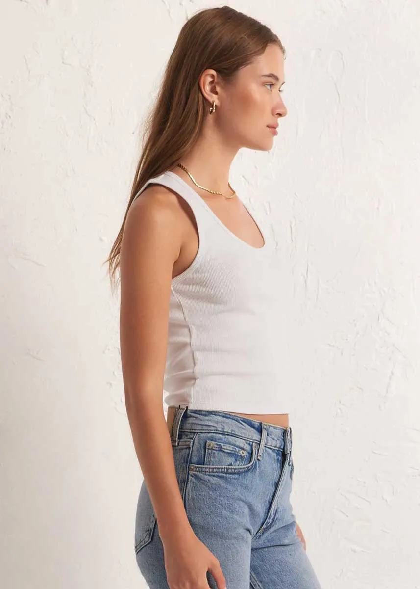 Essy Rib Top - White