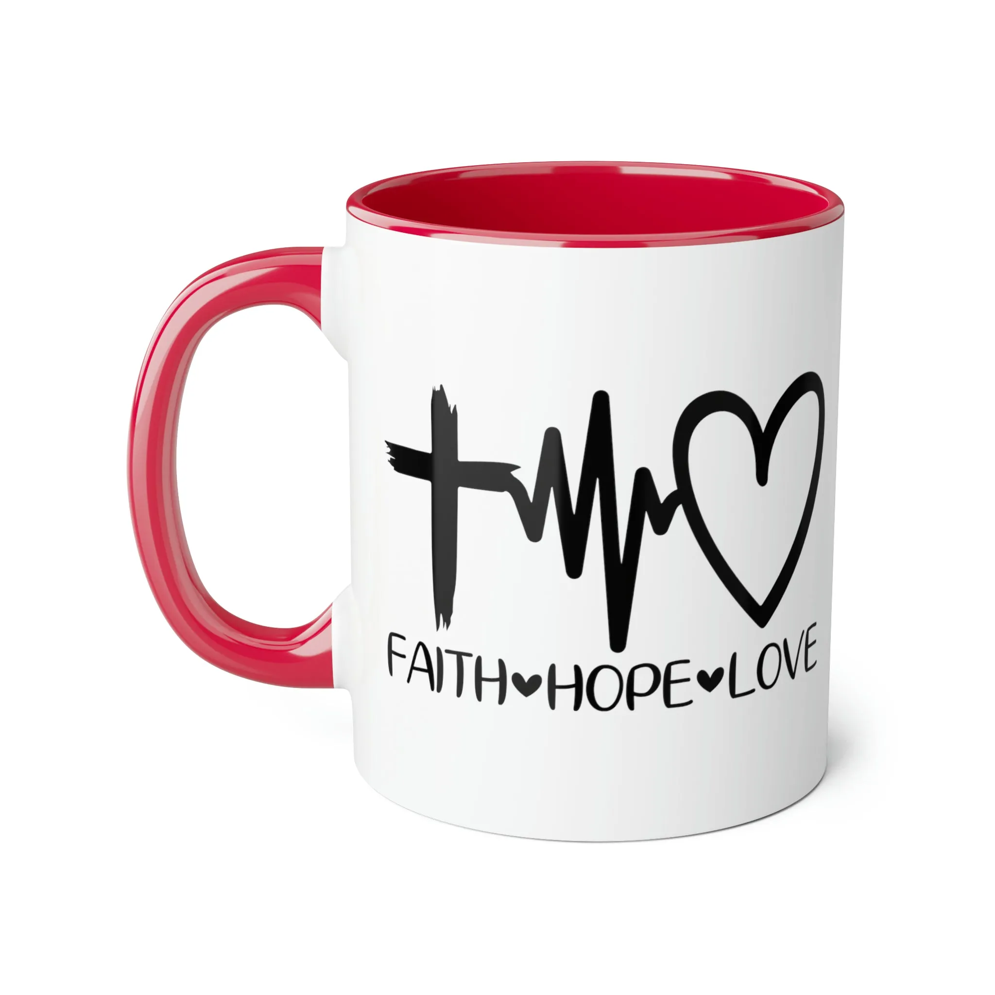 Faith Hope Love Accent Mugs, 11oz