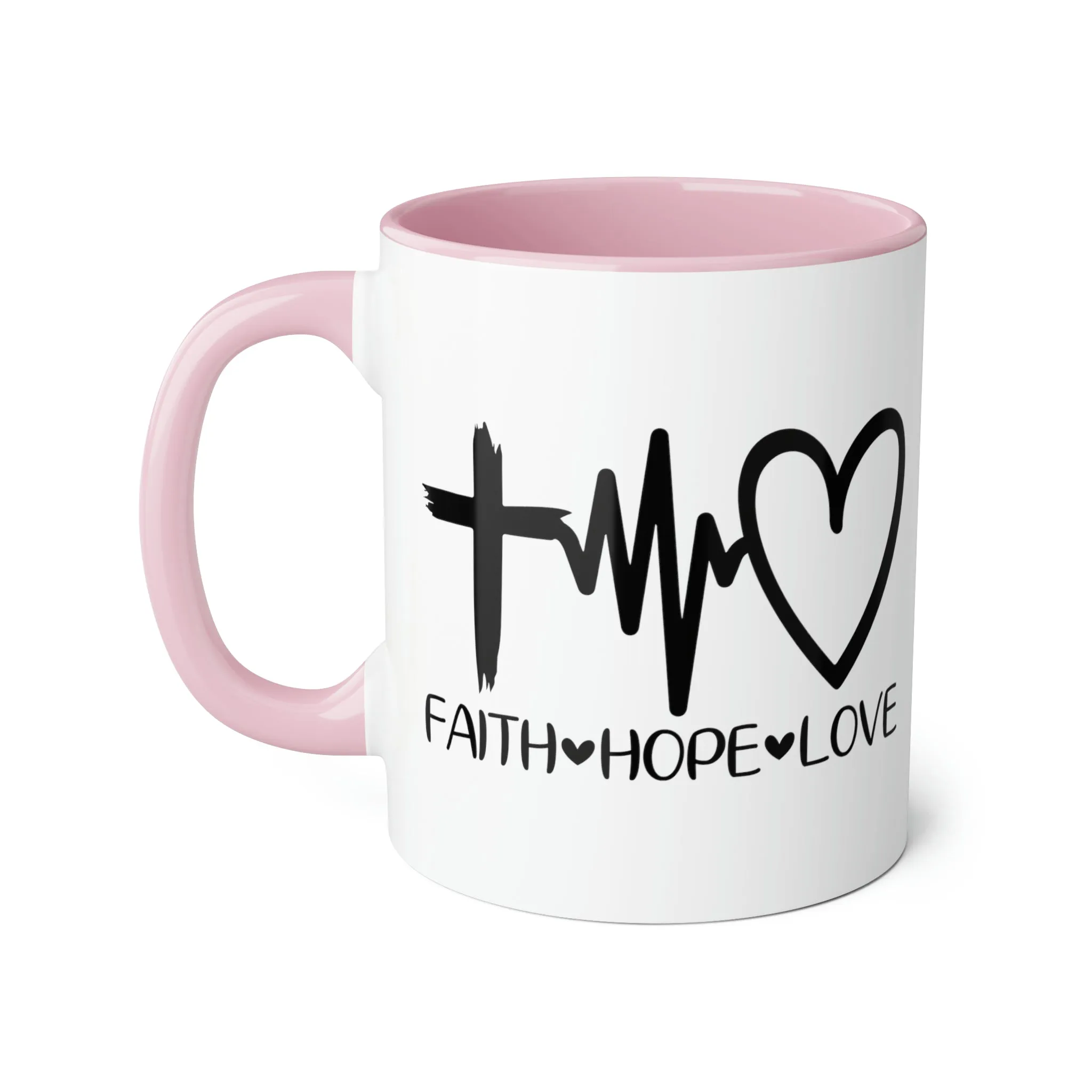 Faith Hope Love Accent Mugs, 11oz