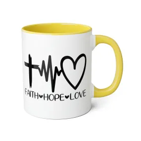 Faith Hope Love Accent Mugs, 11oz