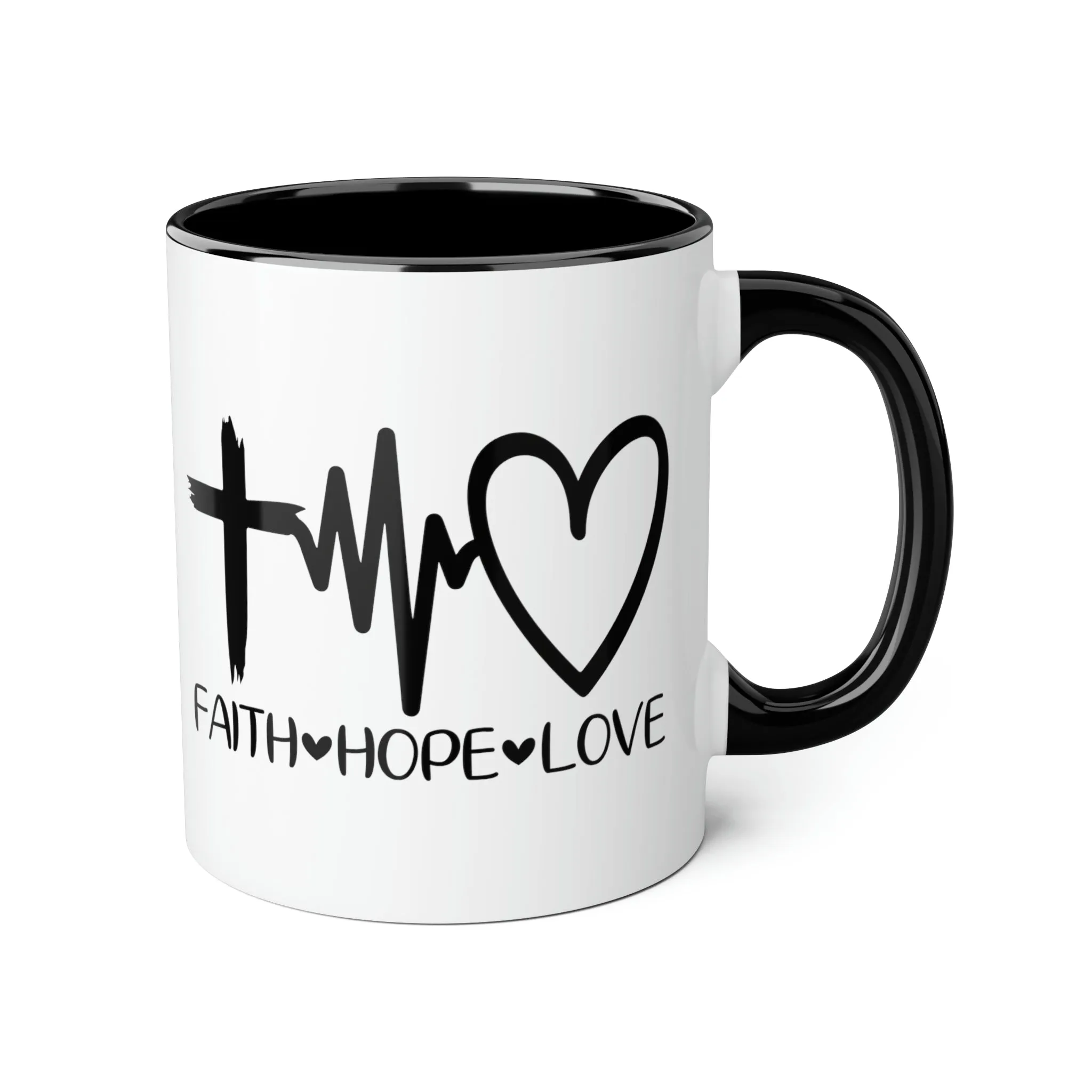 Faith Hope Love Accent Mugs, 11oz