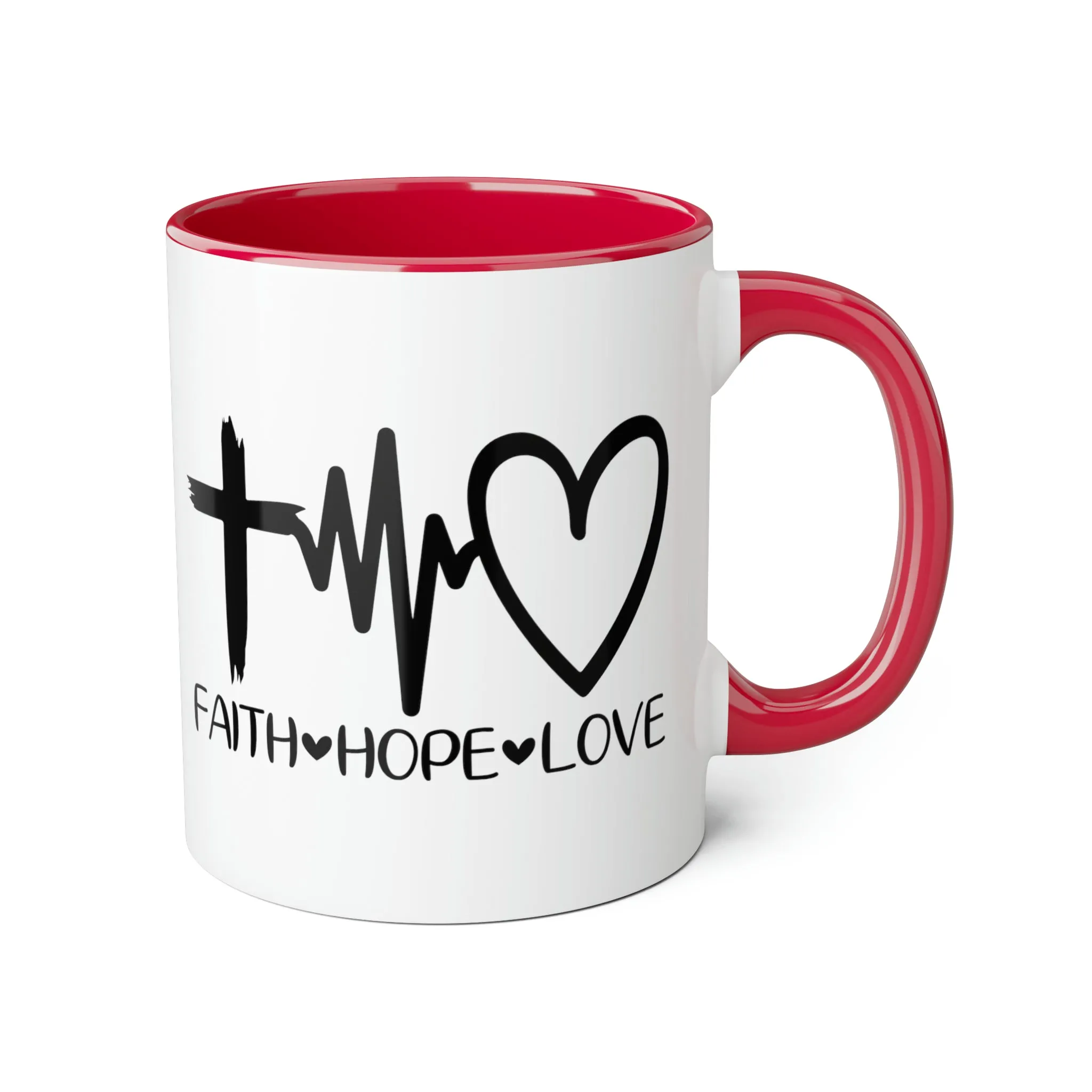 Faith Hope Love Accent Mugs, 11oz