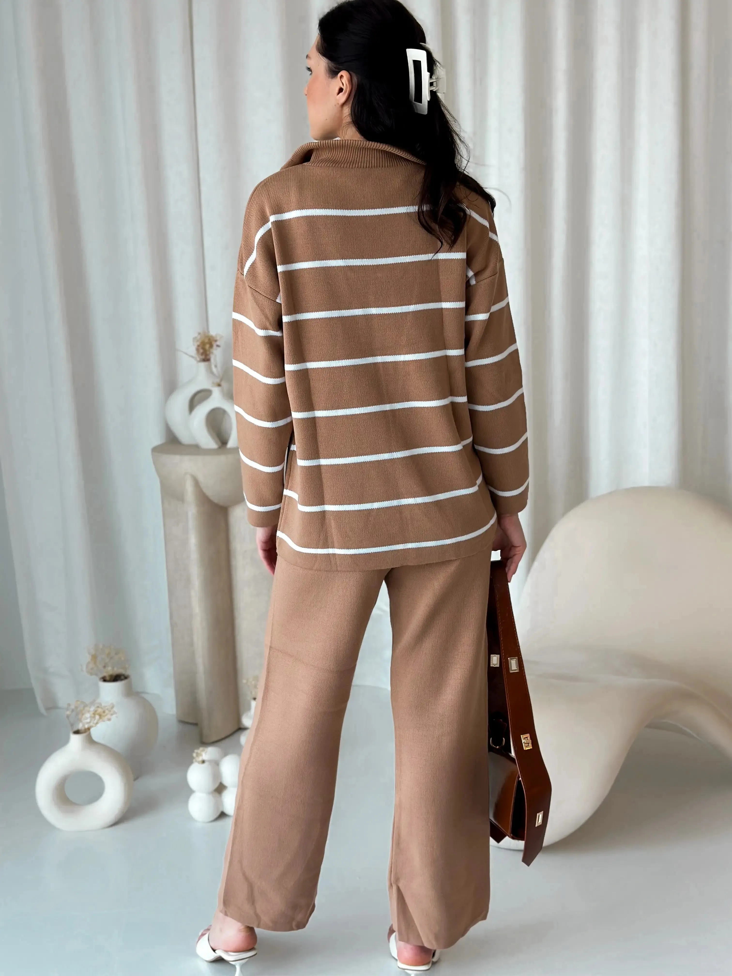 Falling Forward Sweater Co Ord - Beige