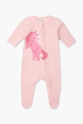 Fleece Zipper One-Piece_Pink Unicorns