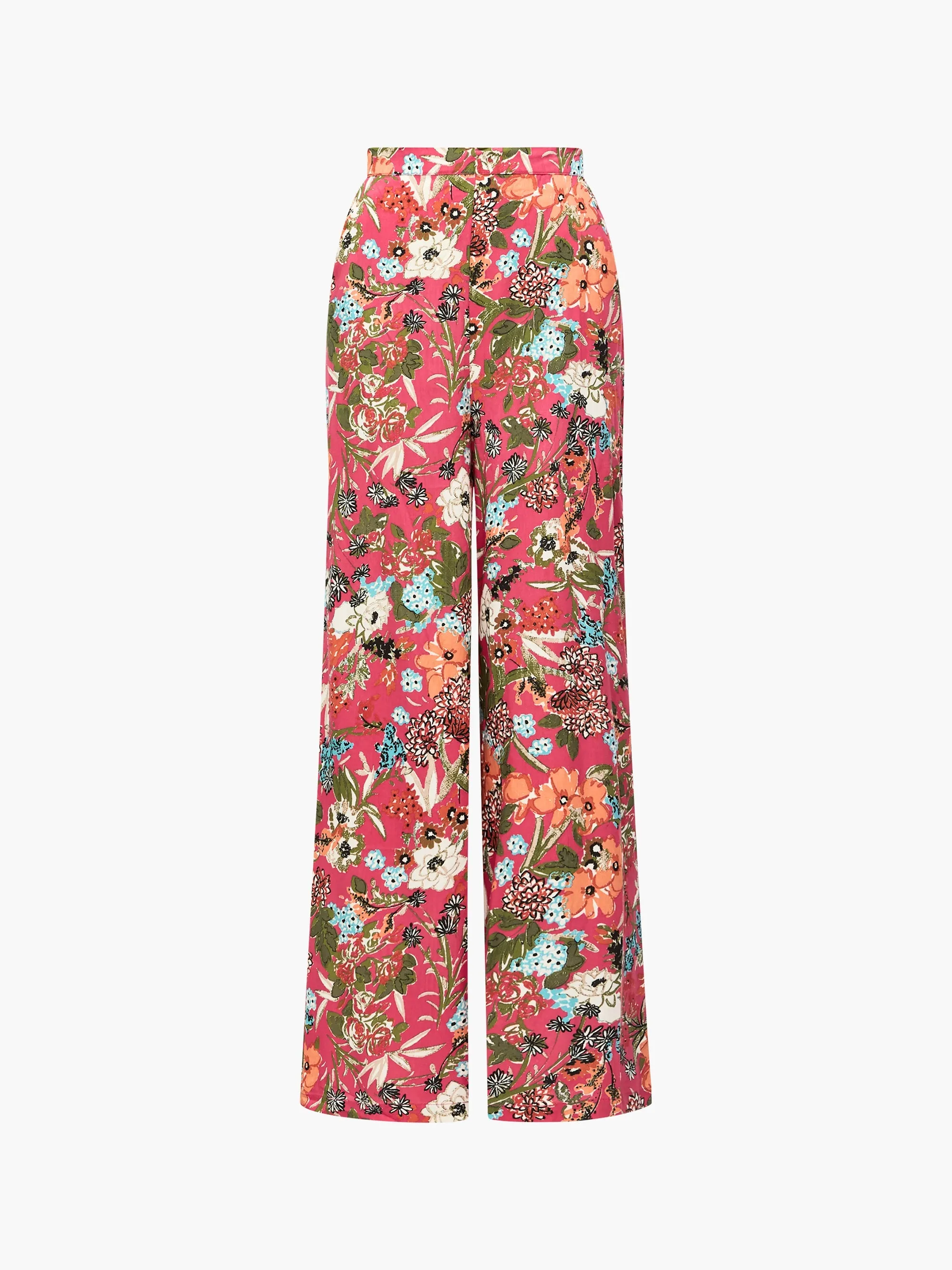 Floral Print Wide Leg Trousers