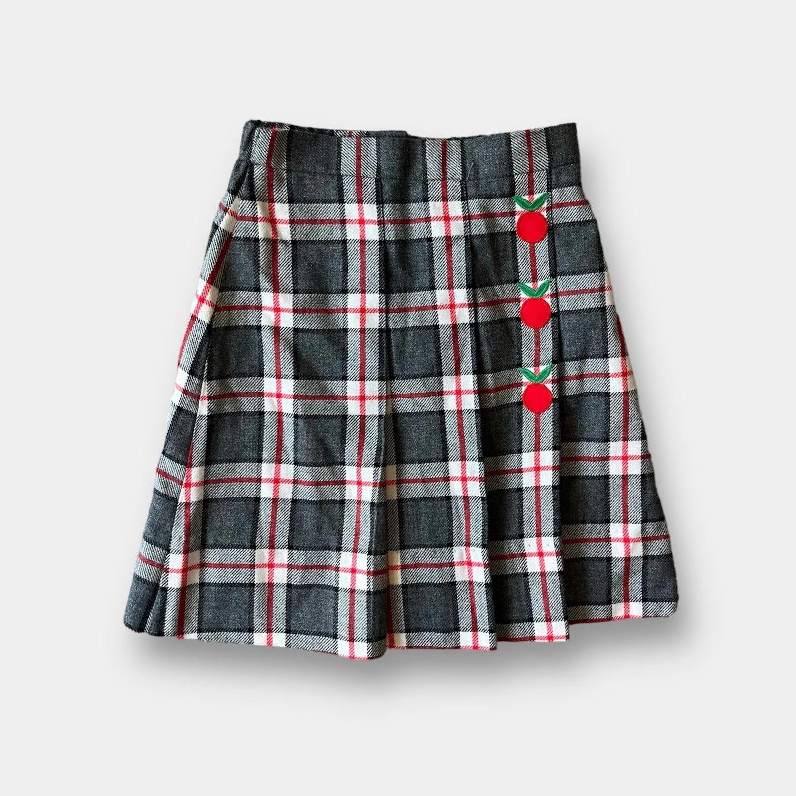 Florence Eiseman Vintage Plaid Apple Skirt 6 USA