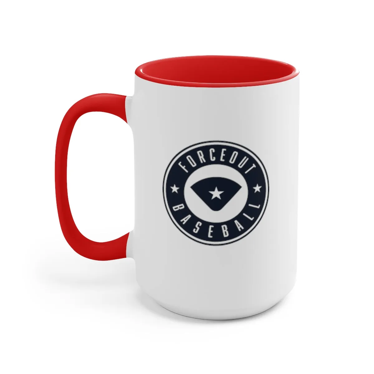 Forceout Baseball Two-Tone Coffee Mugs, 15oz