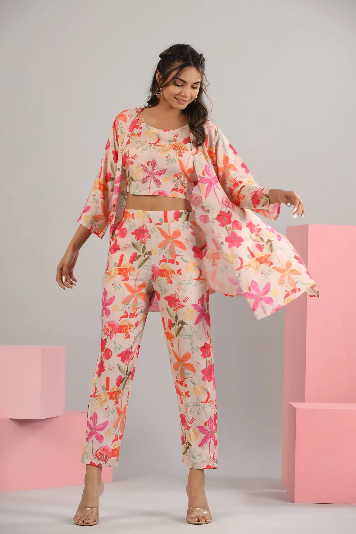 Garden Whimsy Silk Three piece set