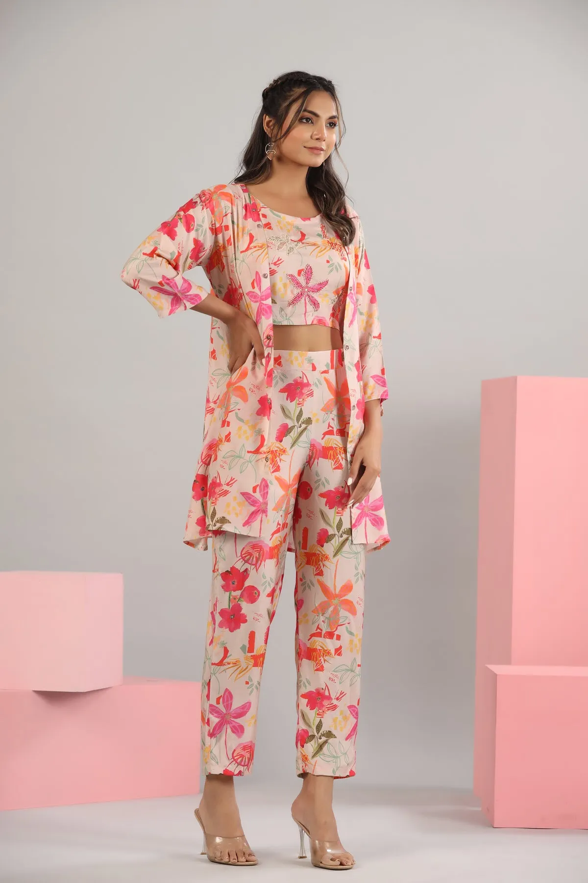 Garden Whimsy Silk Three piece set