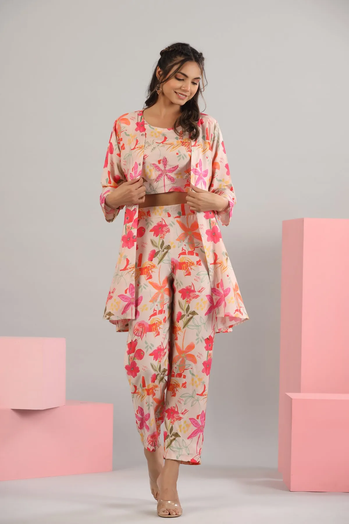 Garden Whimsy Silk Three piece set