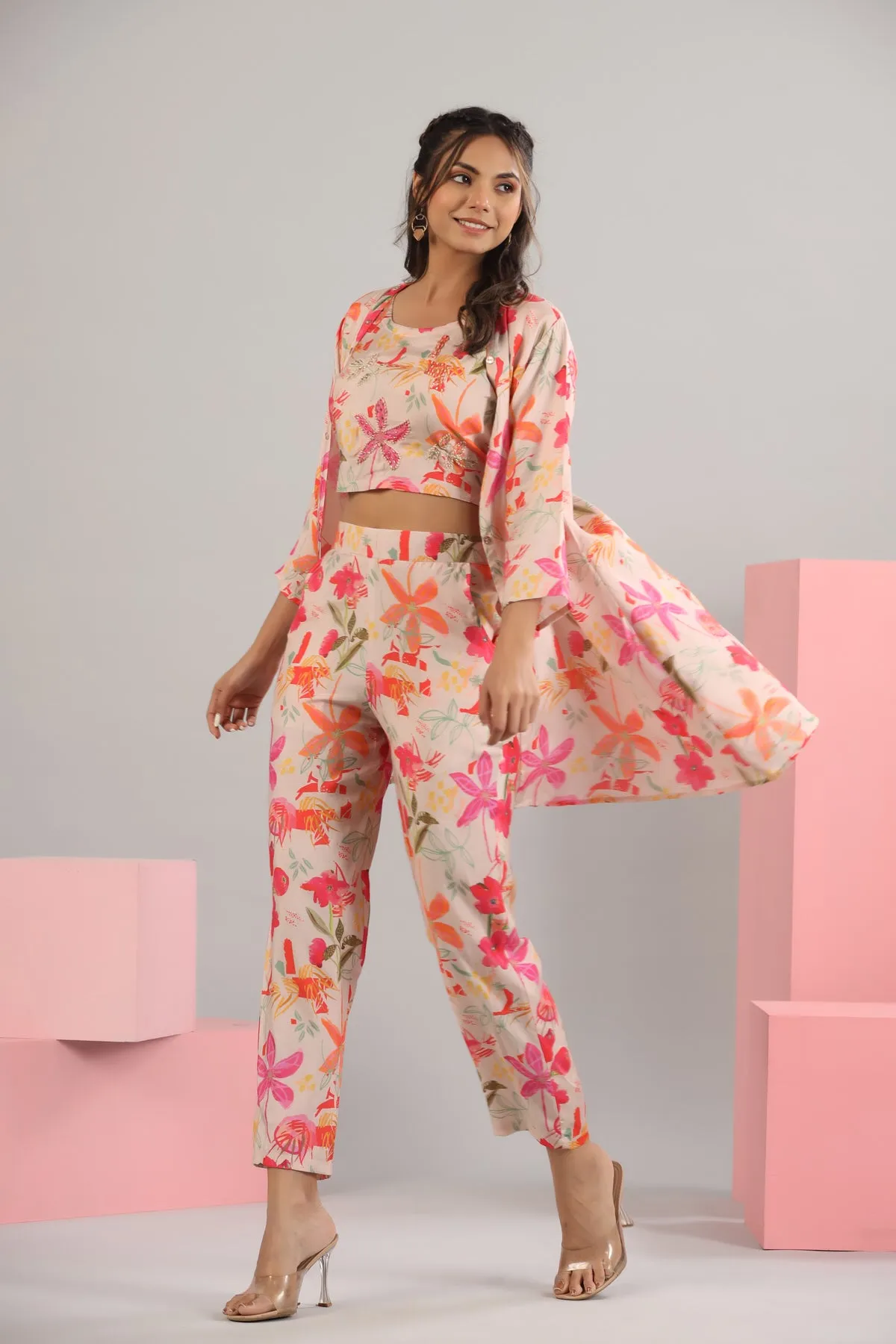 Garden Whimsy Silk Three piece set