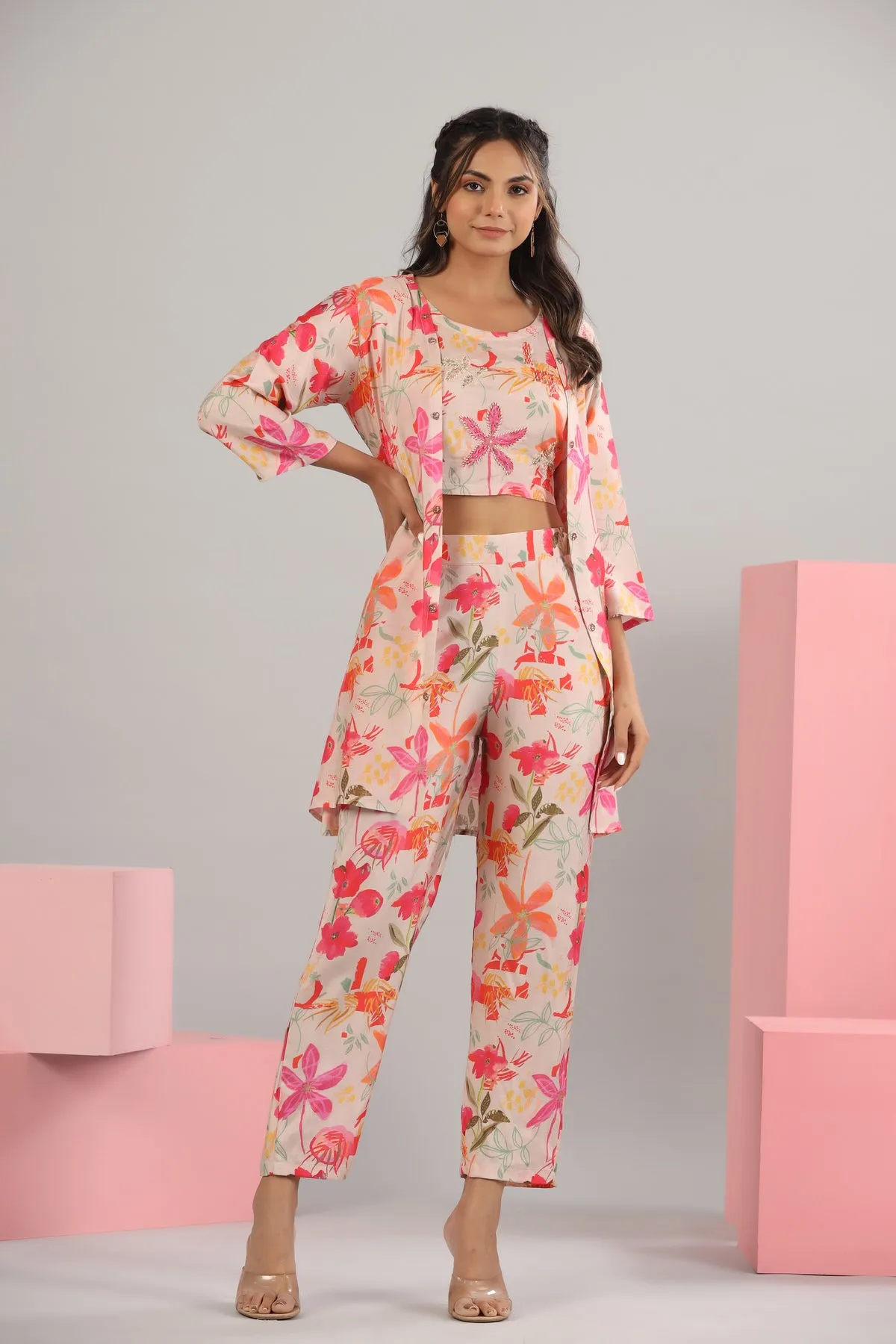 Garden Whimsy Silk Three piece set