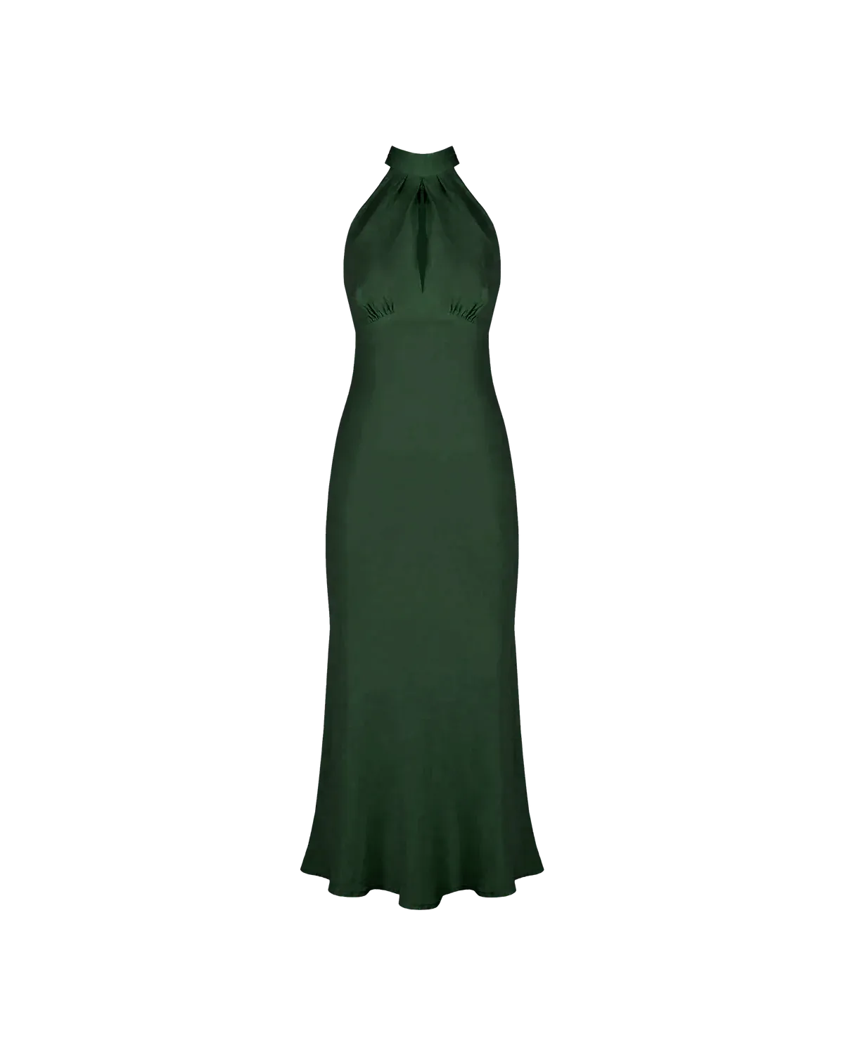 Gigi Linen Halter Dress Emerald