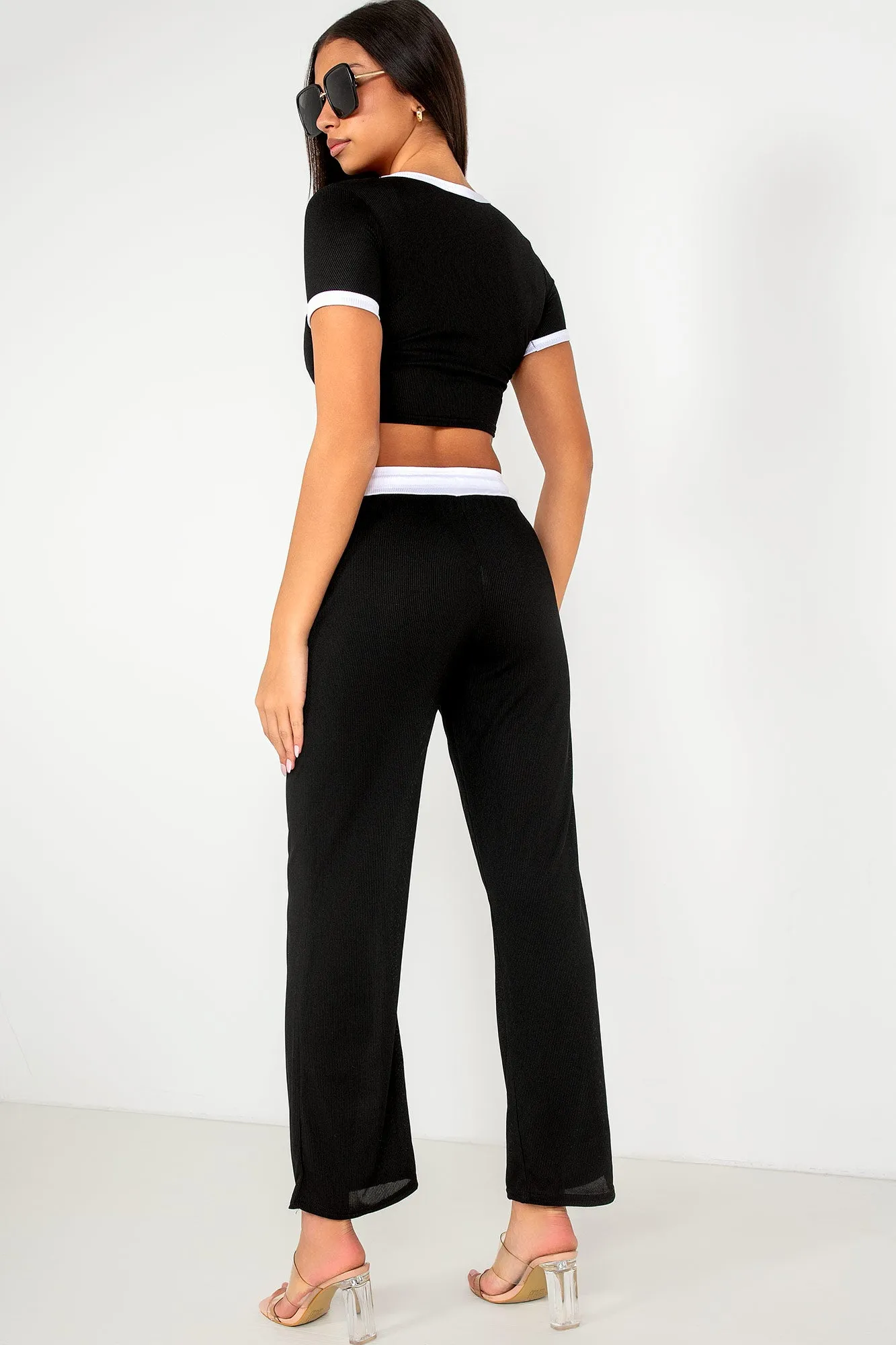 Gloria Black Ribbed Co Ord