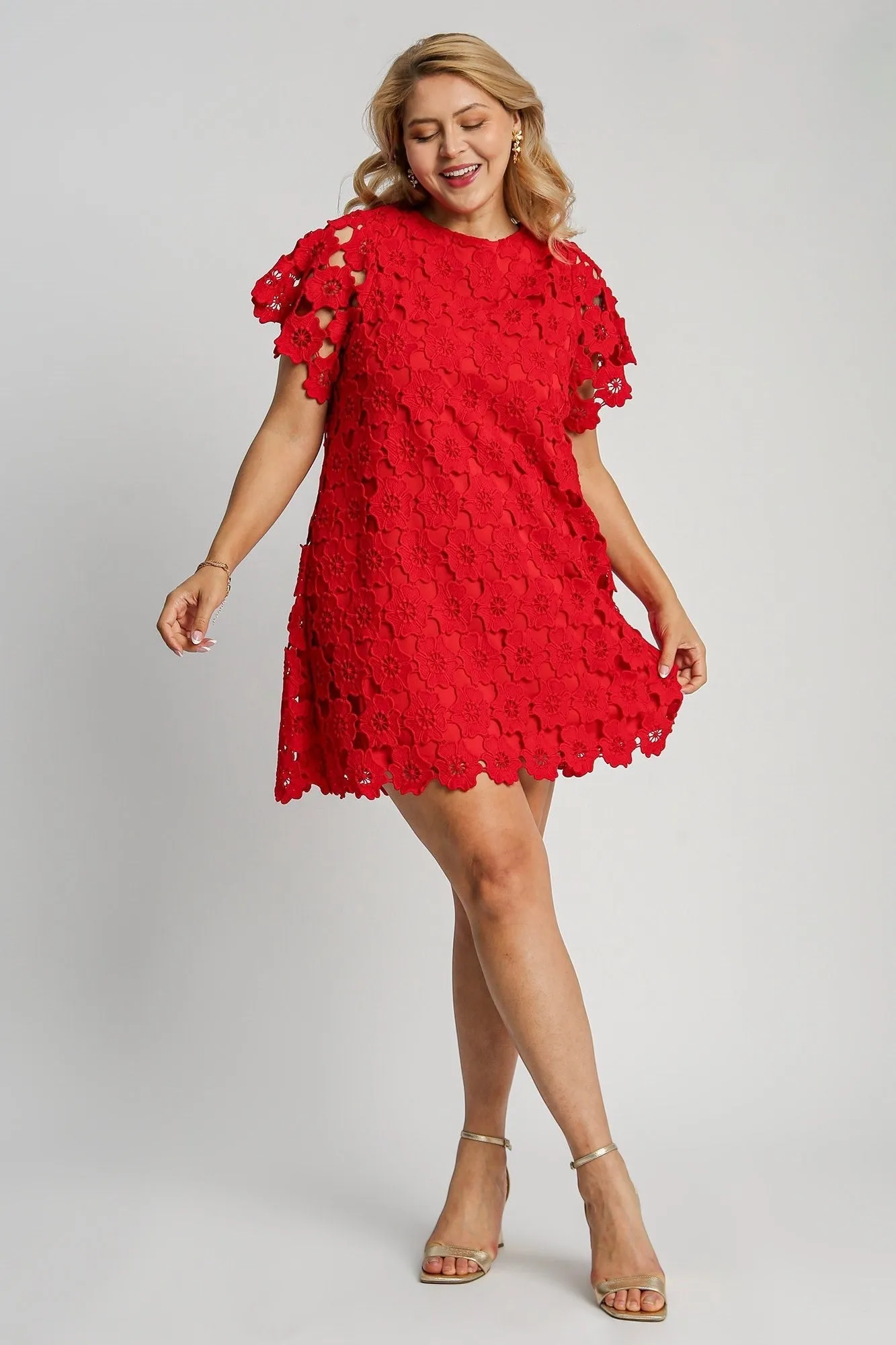 Graceful Elegance Red Floral Dress