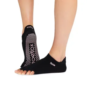 Half Toe Low Rise Grip Socks - Barbie Black (Pilates / Barre)