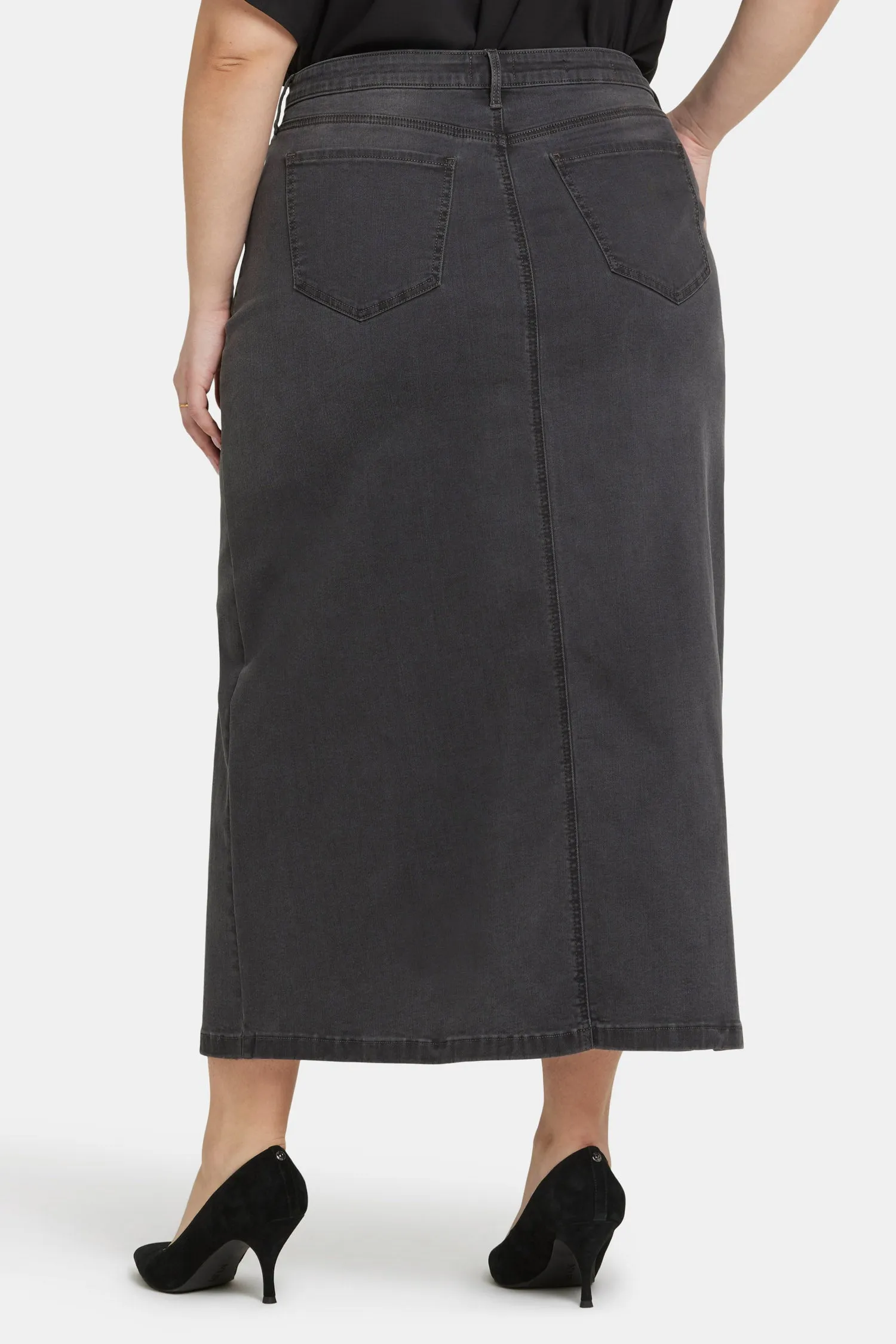 High Rise Long Skirt In Plus Size - Cloud Stone