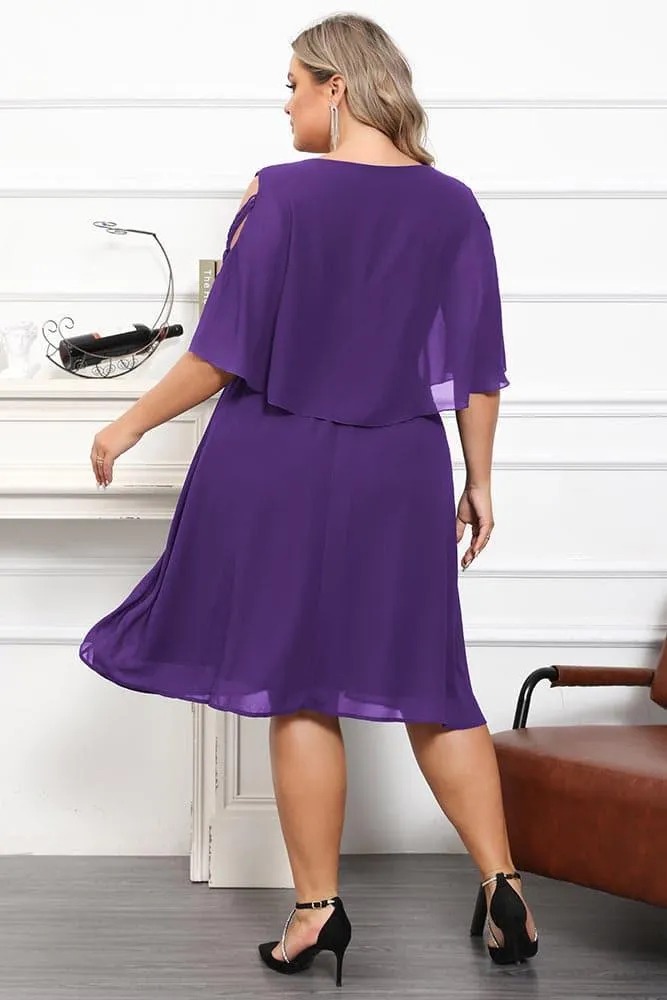 HN Overlay Crew Neck Elastic Waist Dress