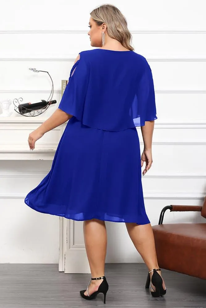 HN Overlay Crew Neck Elastic Waist Dress