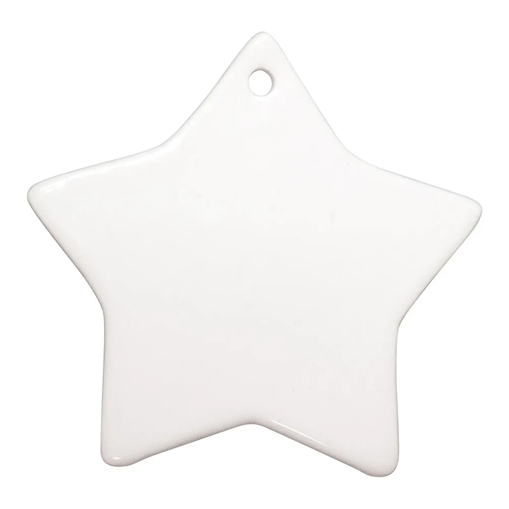 HPN SubliCraft 3" Star Sublimation Ceramic Ornament with Hole