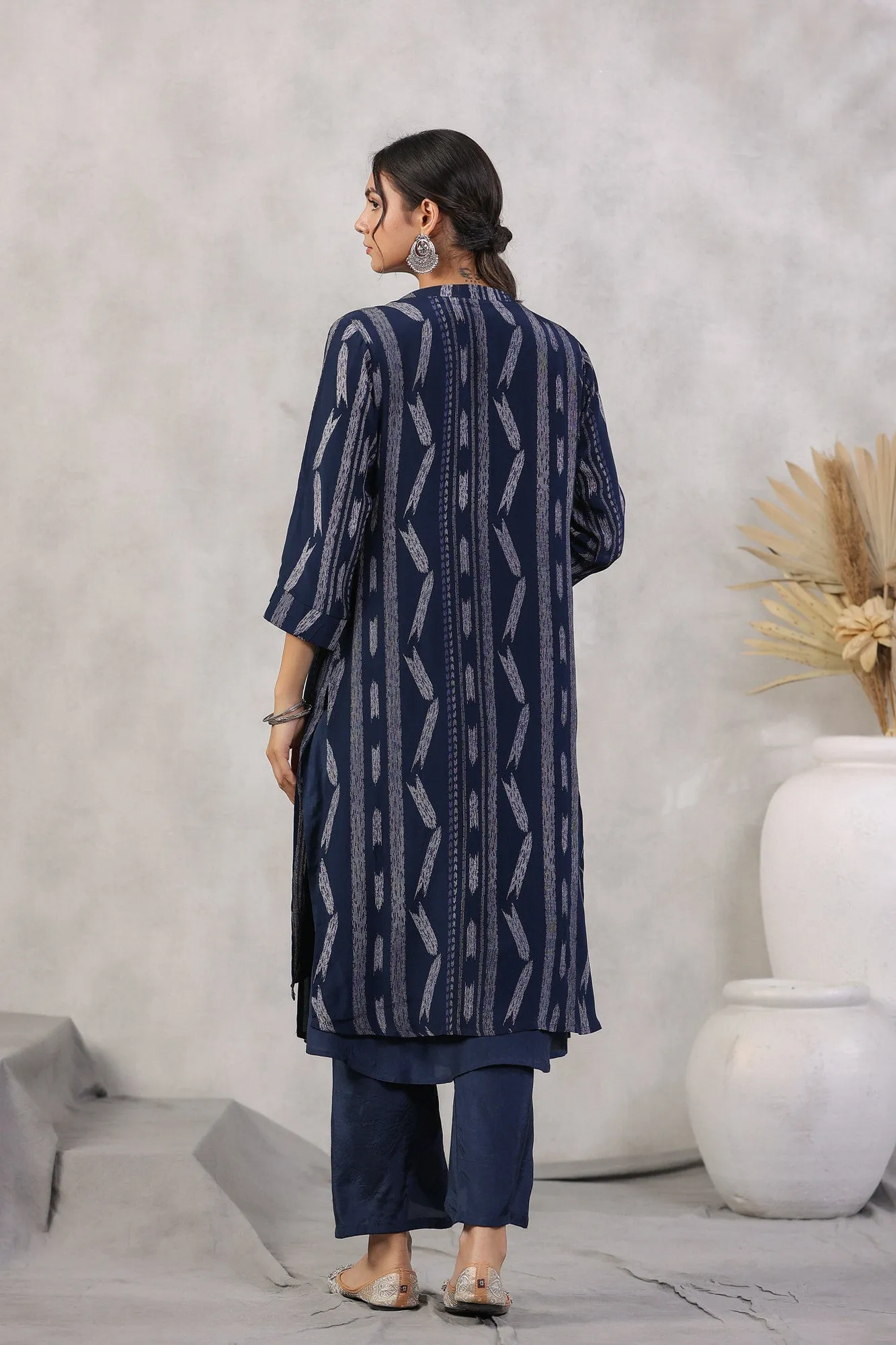 Indigo Maritime Silk Three Piece Coord Set