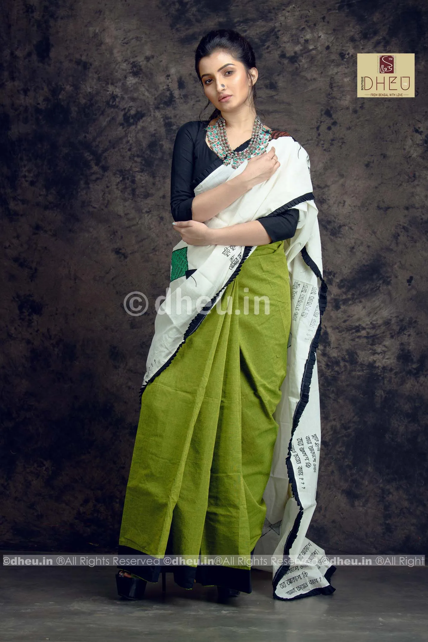 Kite Applique-Dheu Exclusive Applique Saree