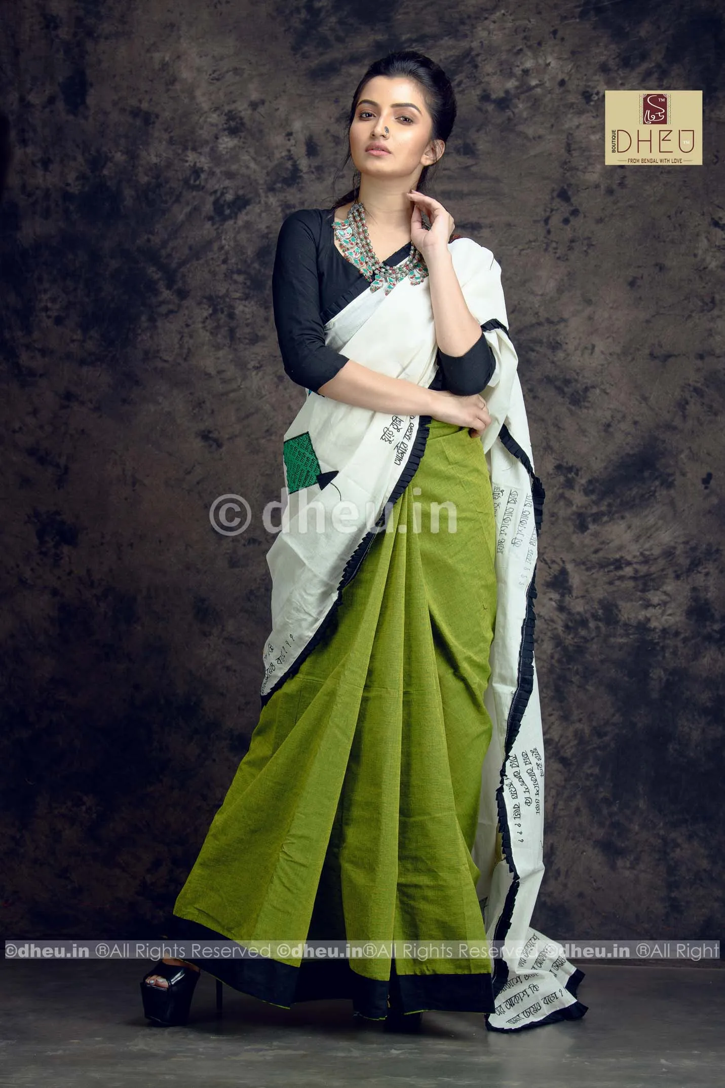 Kite Applique-Dheu Exclusive Applique Saree