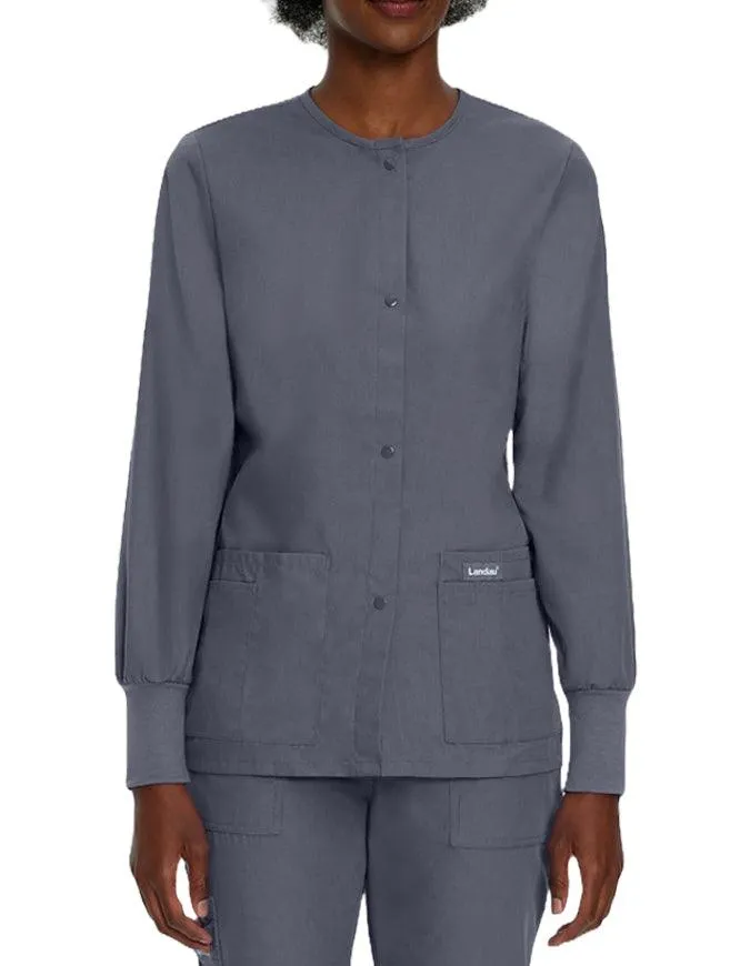 Landau 29 Inch Women's Snap Front Nursing Scrub Jacket