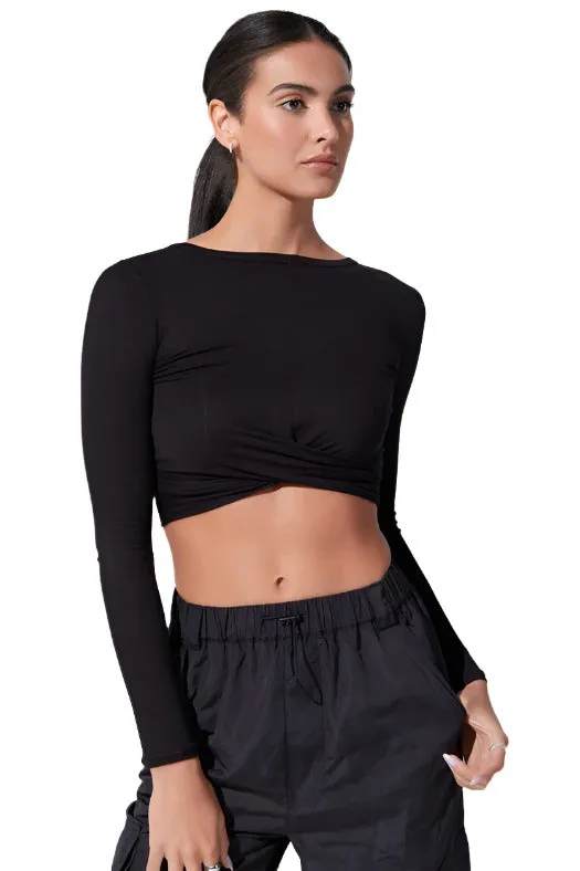 Last Chance! Noli Wrap Top Rib Black