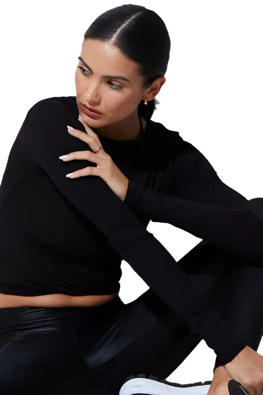 Last Chance! Noli Wrap Top Rib Black