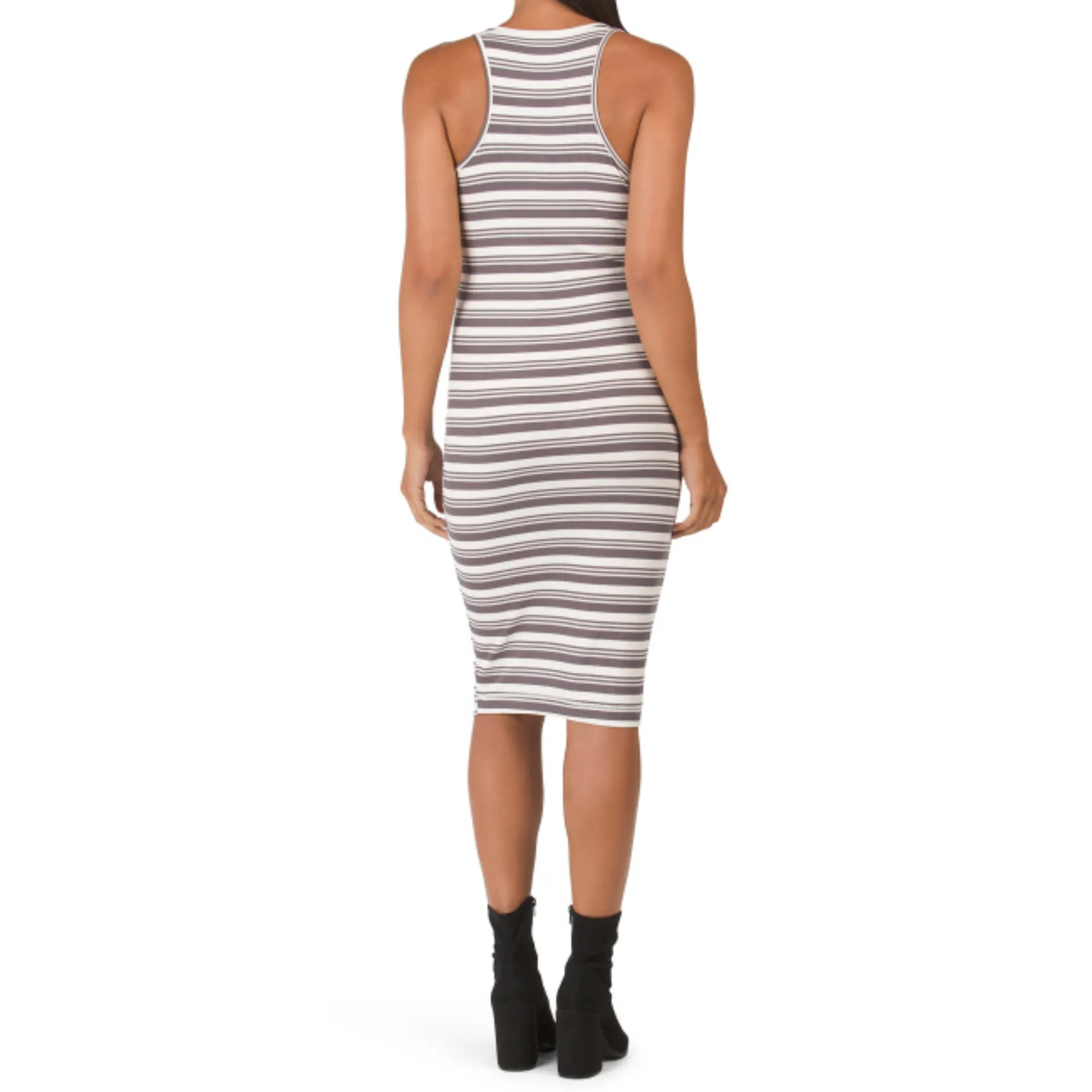 Laundry By Design Women's Striped Button Front V-Neck Midi Dress