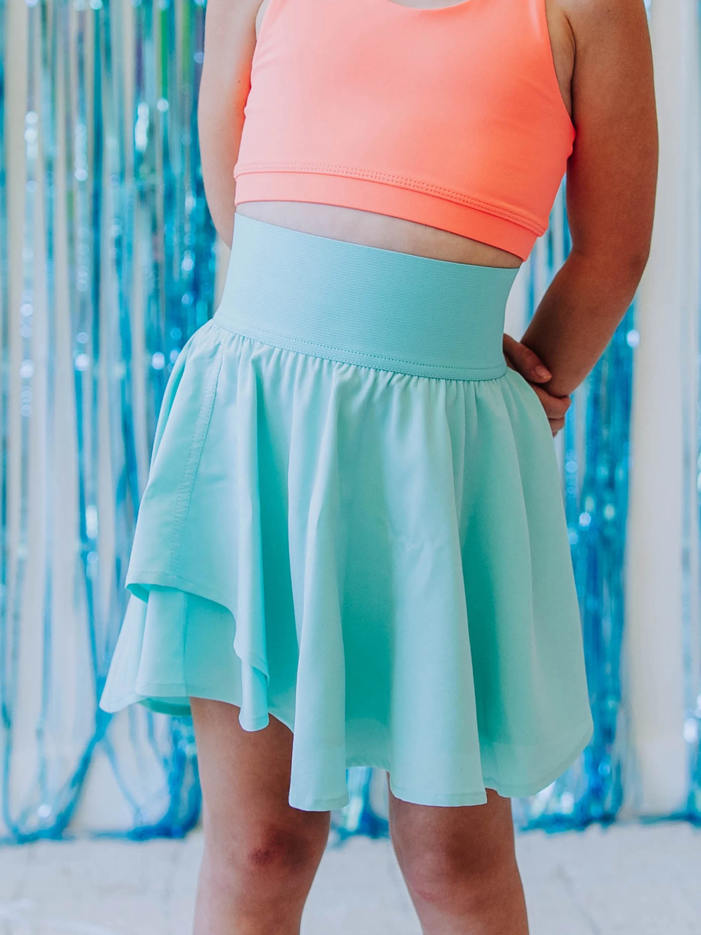 Layered Tennis Skort - Mint