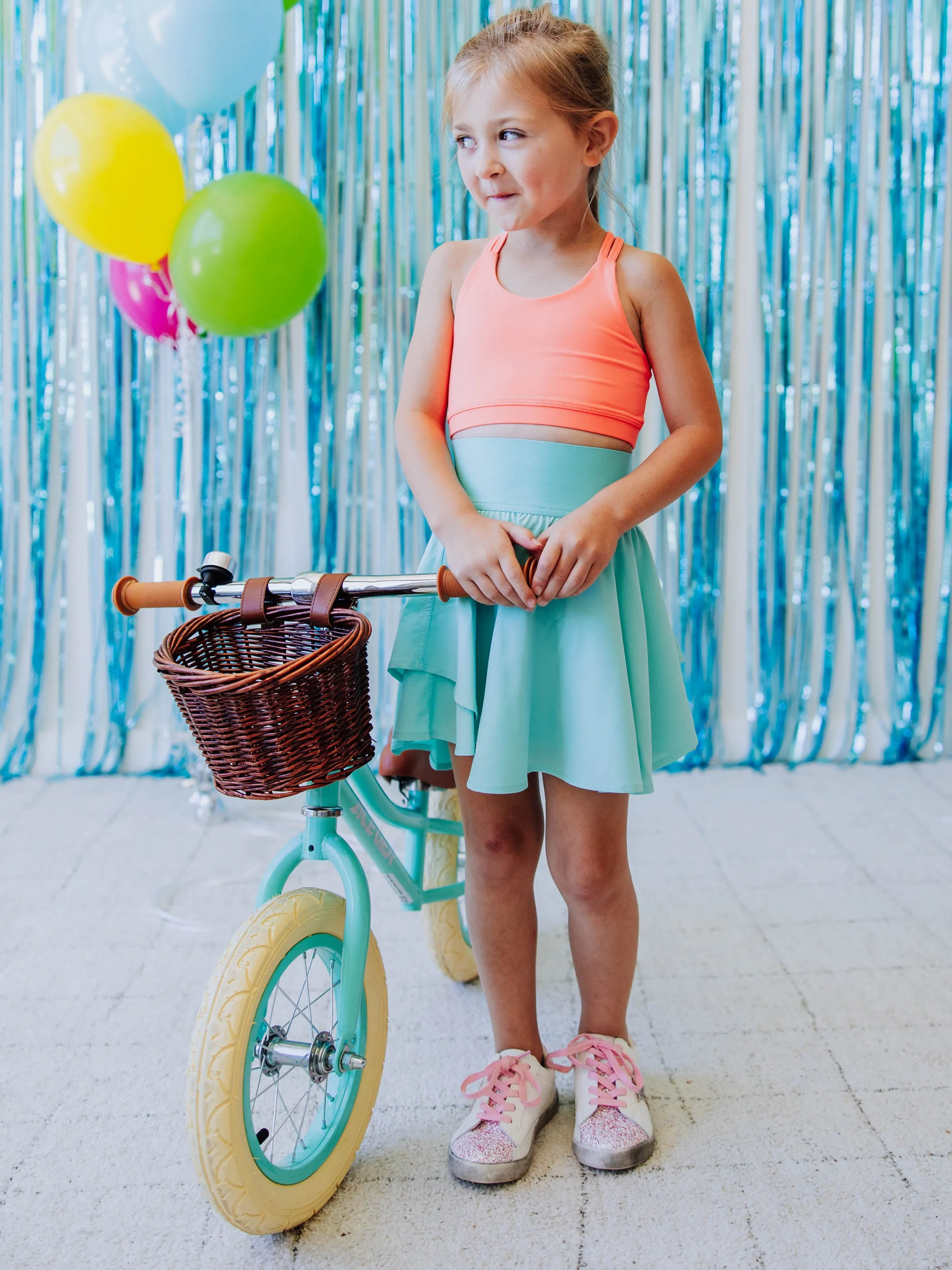 Layered Tennis Skort - Mint