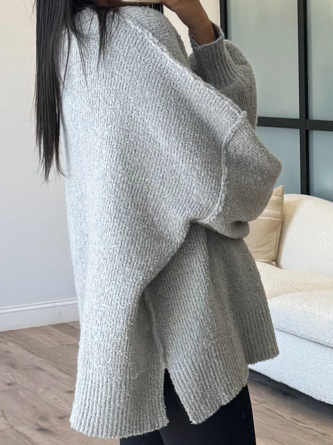 Lev Textured Sweater | Grey |  Plus Available