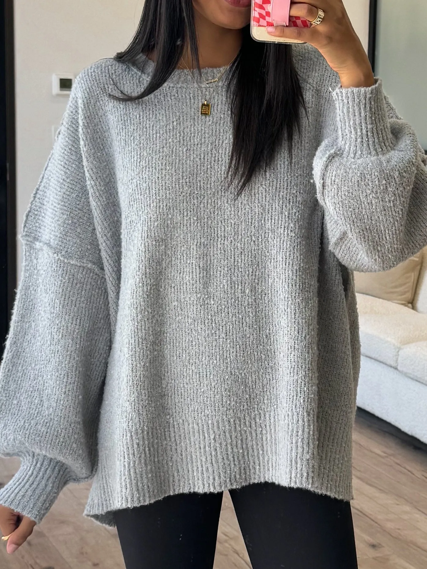 Lev Textured Sweater | Grey |  Plus Available