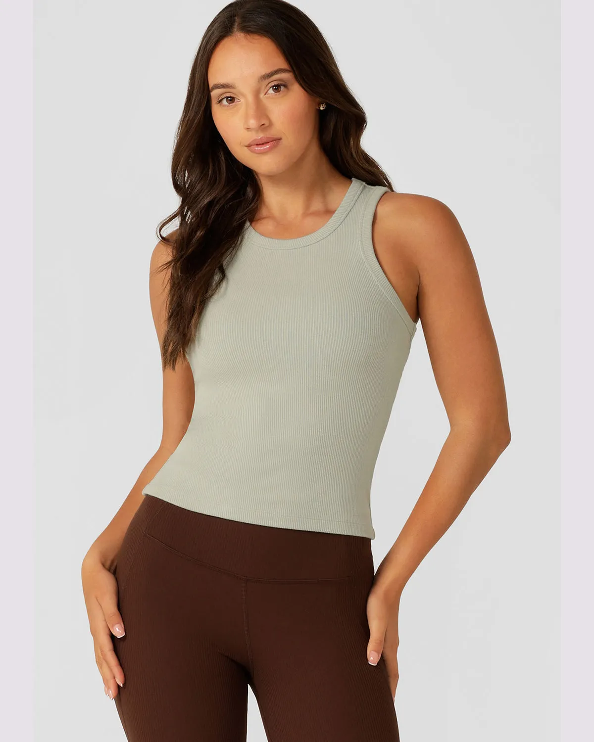 Lorna Jane Daily Rib Tank - Iced Matcha