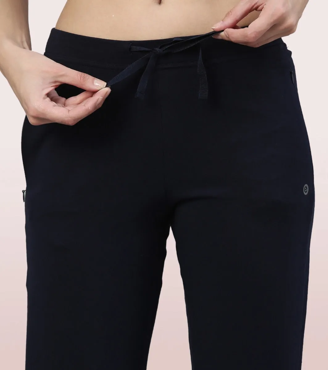 Lounge Pants | Basic Straight Leg Pants With Adjustable Drawstring And Zipper Pockets