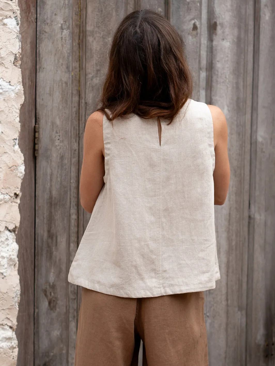 Lucia Linen Top Flax