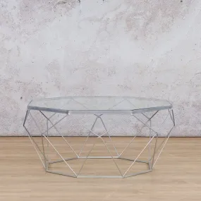 Mara Coffee Table - Chrome Base & Clear Glass