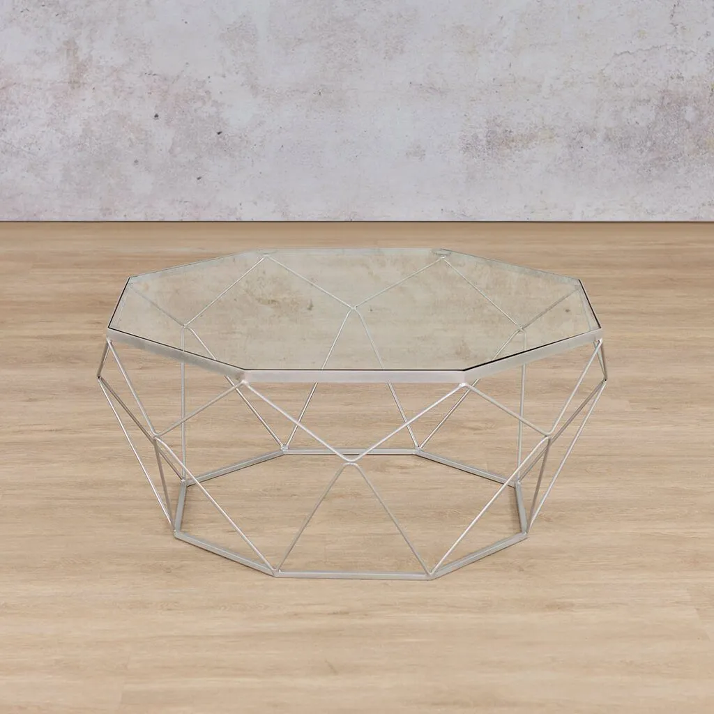 Mara Coffee Table - Chrome Base & Clear Glass