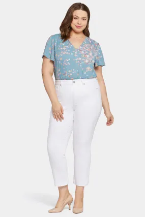 Marilyn Straight Ankle Jeans In Plus Size - Optic White