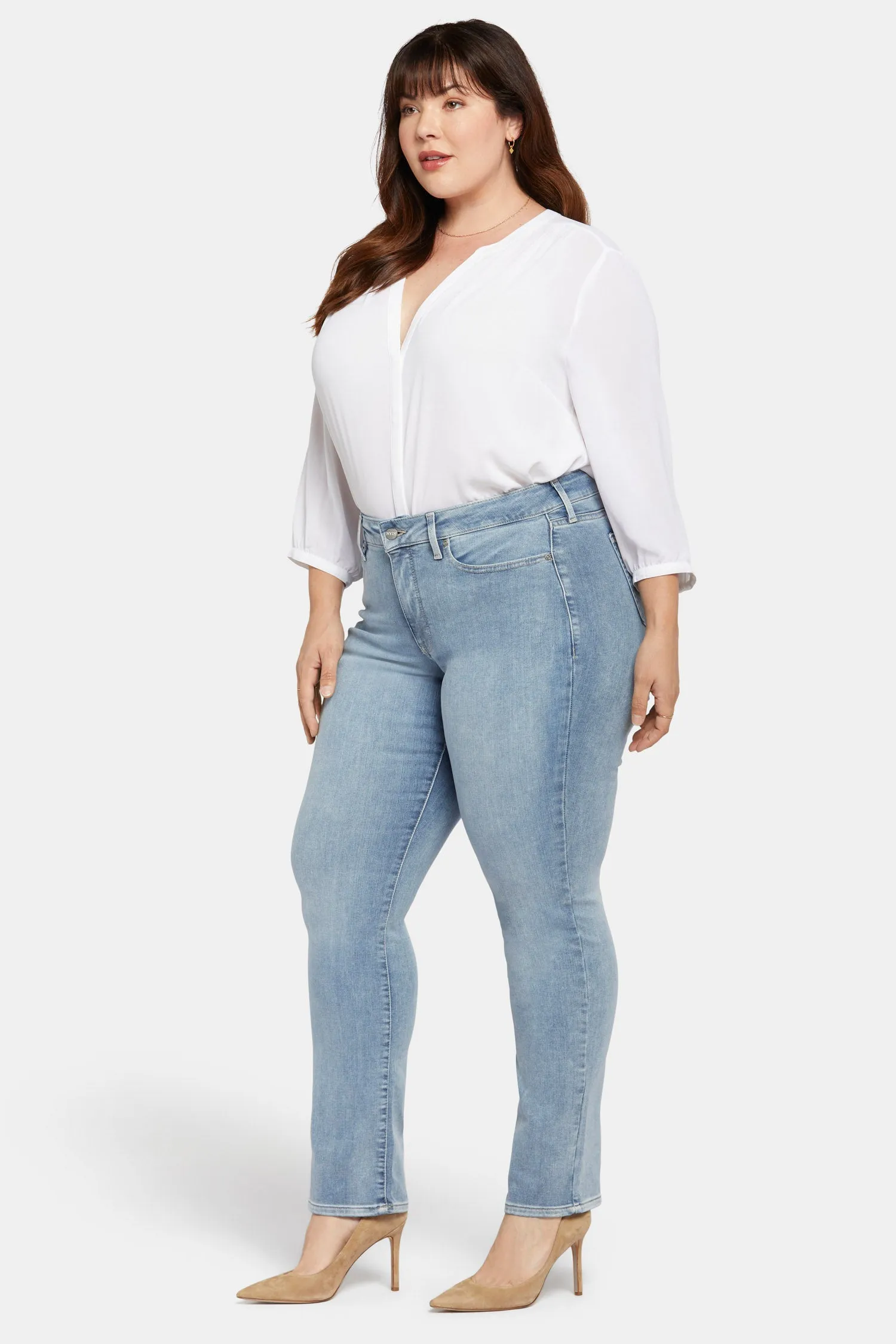 Marilyn Straight Jeans In Plus Size - Haley