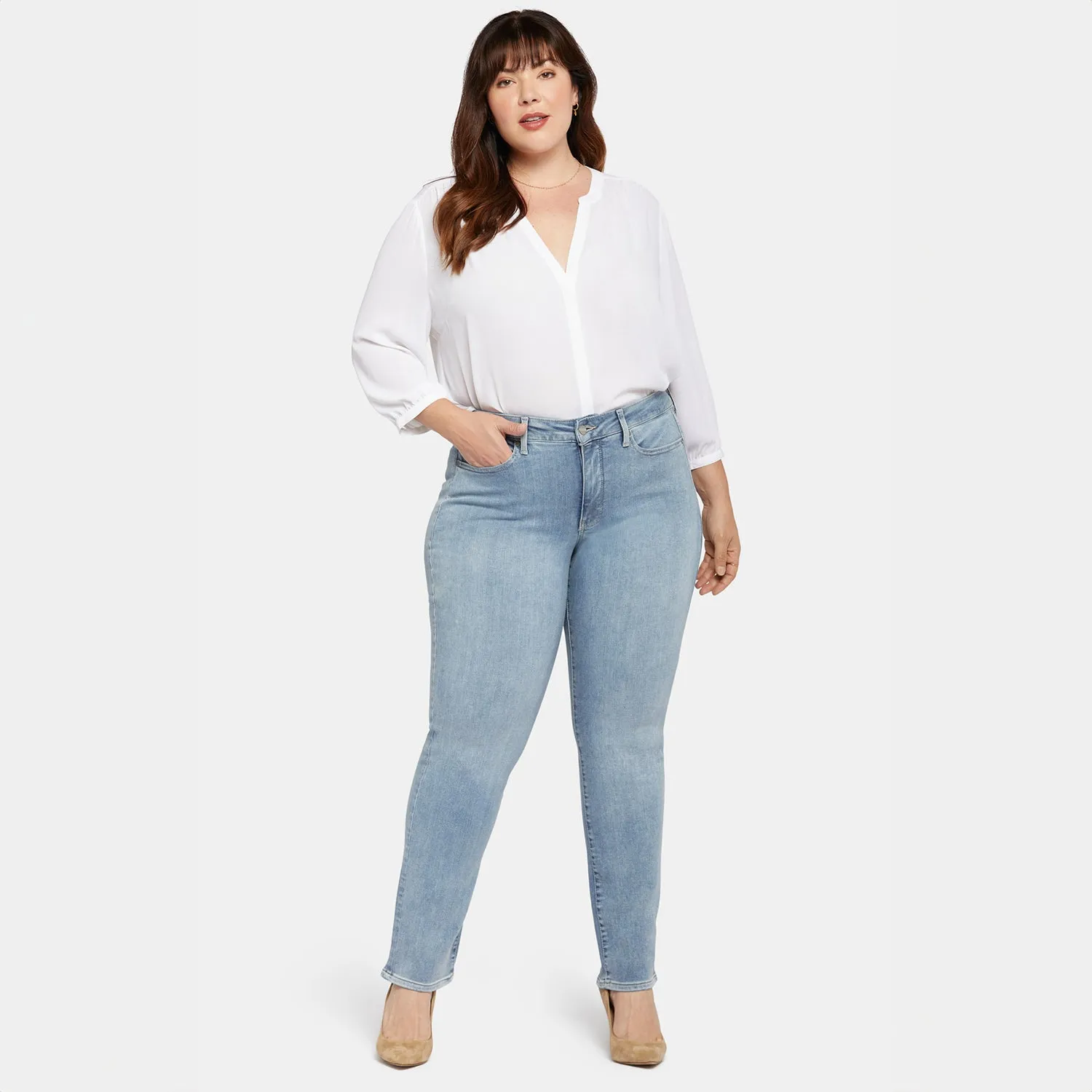 Marilyn Straight Jeans In Plus Size - Haley