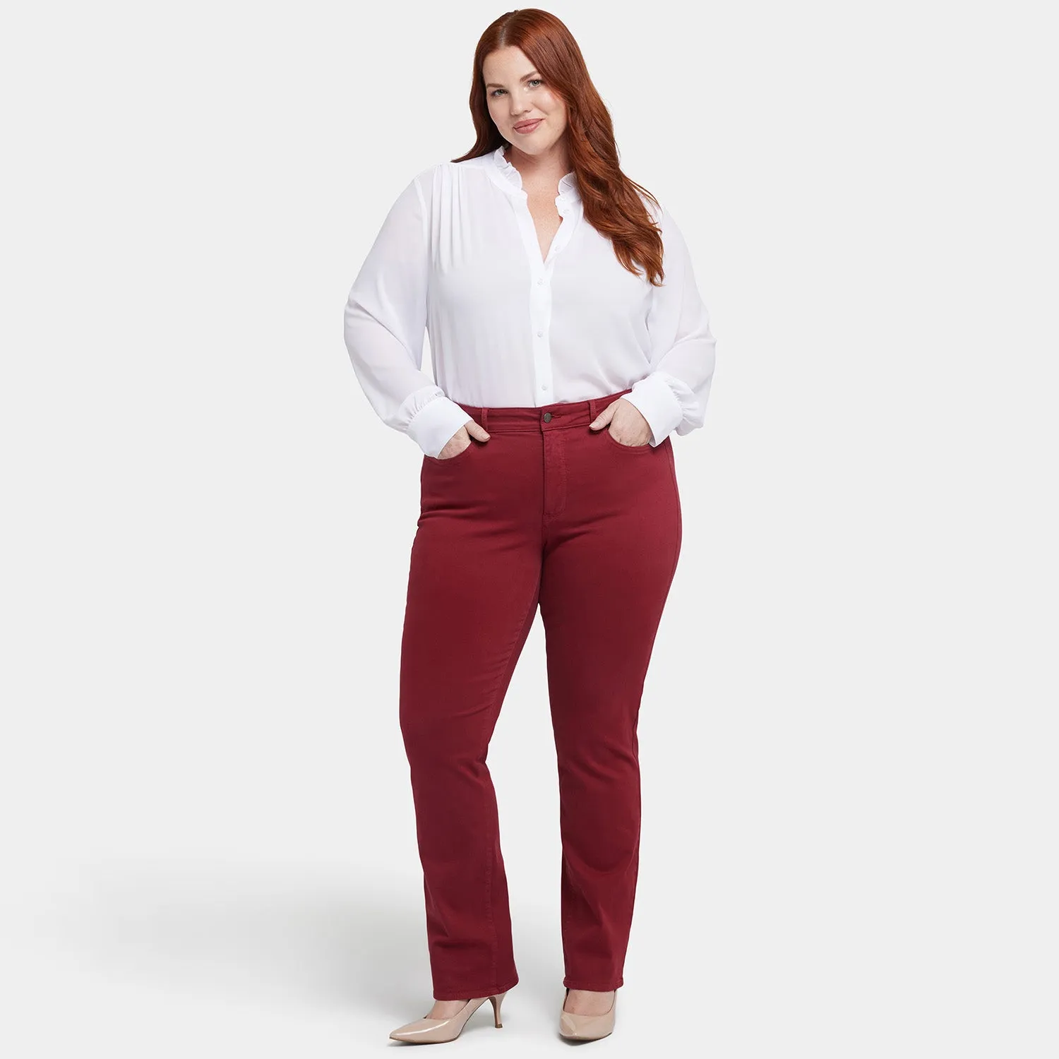 Marilyn Straight Jeans In Plus Size - Wild Currant