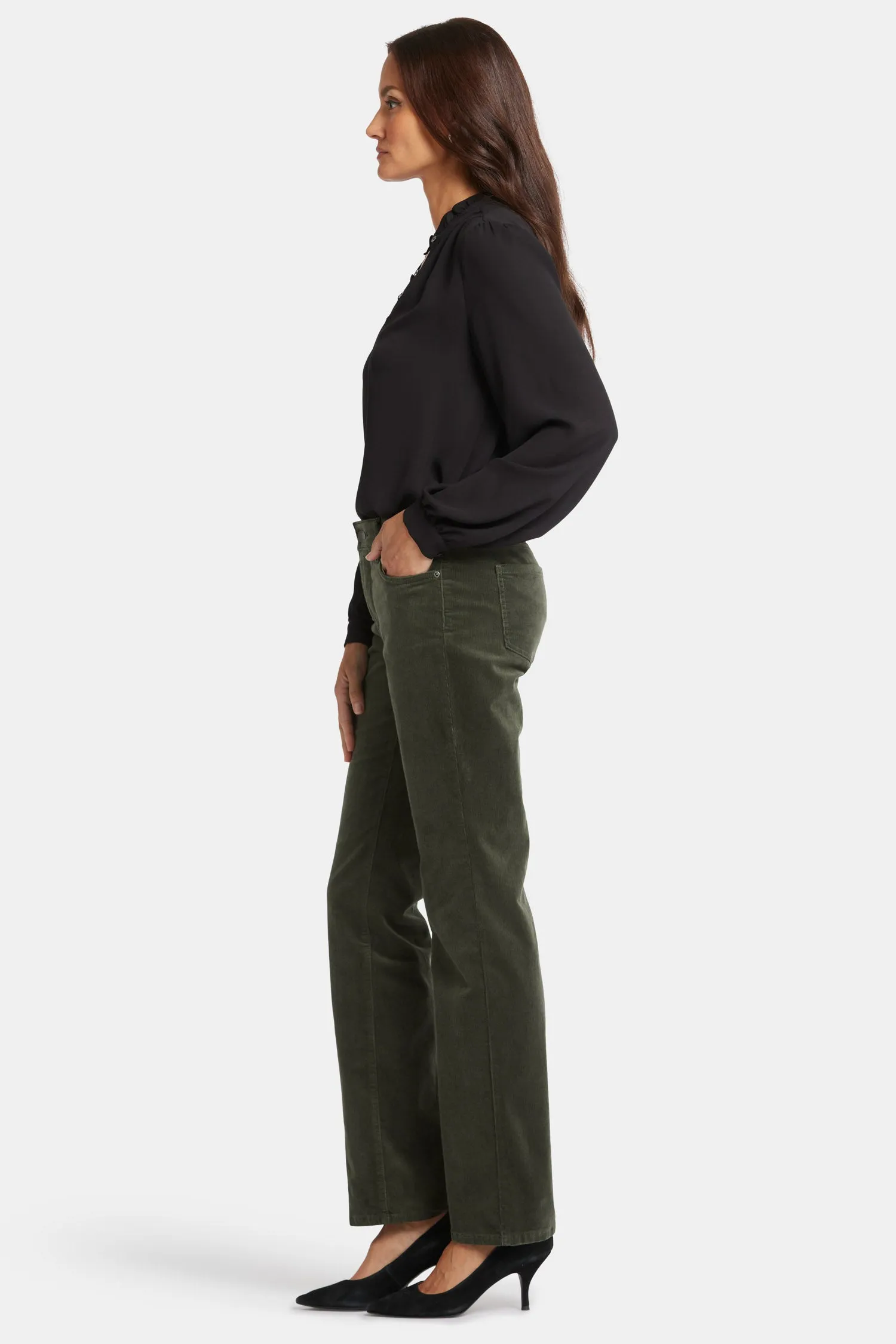 Marilyn Straight Pants In Petite - Vine Leaf