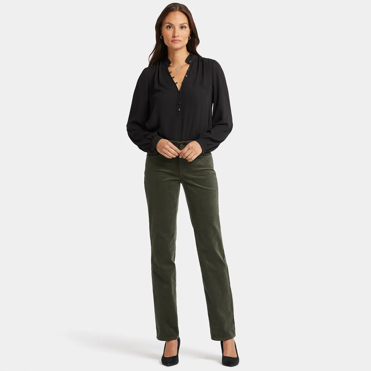 Marilyn Straight Pants In Petite - Vine Leaf