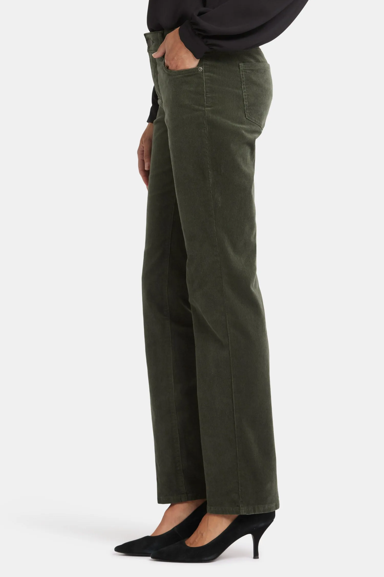 Marilyn Straight Pants In Petite - Vine Leaf